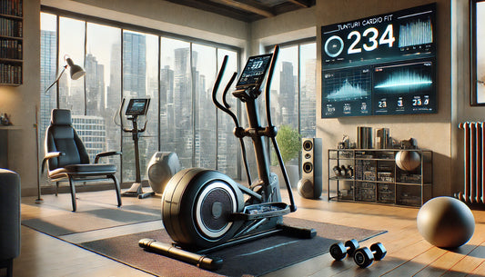 Overzicht van de Tunturi Star Fit C100 HR i+ Crosstrainer, met nadruk op geavanceerde trainingsmogelijkheden, hartslagmeting en ergonomisch ontwerp voor effectieve thuisworkouts.