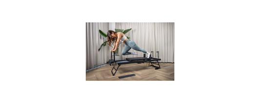 Mewave Pilates Reformer – inklapbaar pilatesapparaat met extended track voor kracht, flexibiliteit en balans