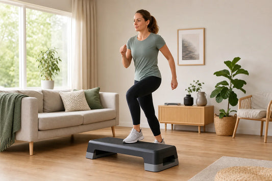 Een fitness step voor thuis kiezen: waar let je op bij hoogte in een rustige, lichte thuisomgeving