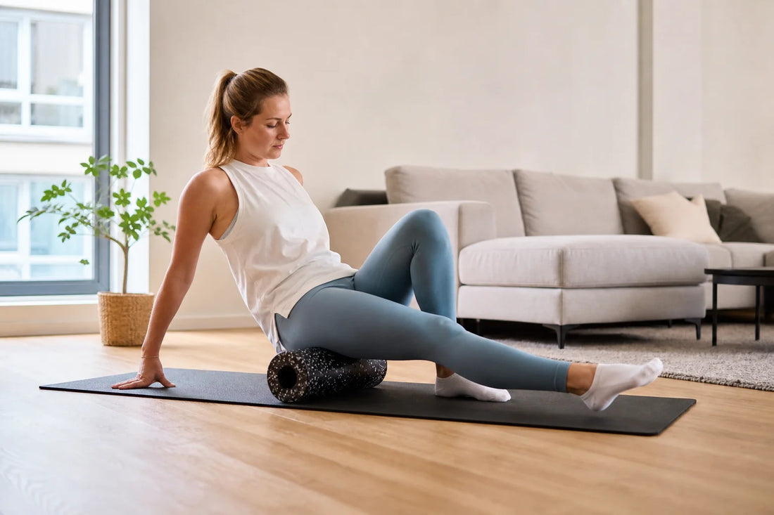 Foam roller kiezen voor thuisgebruik: waar let je op? in een rustige, lichte thuisomgeving