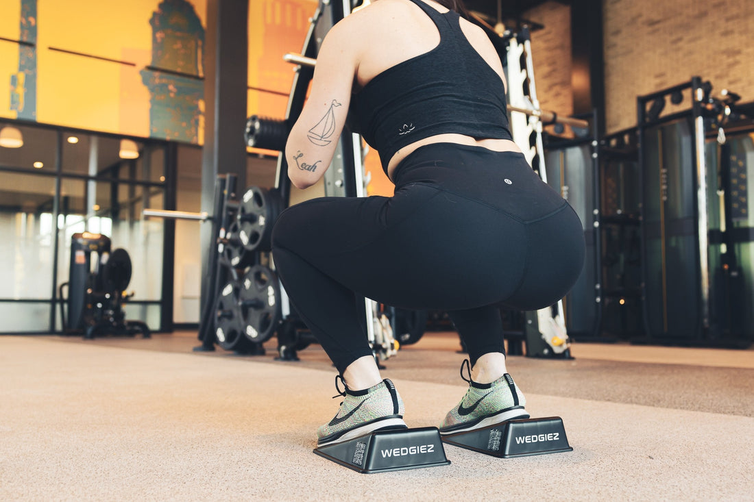 Squat wedge – Hakken verhoogd voor diepere squats en betere mobiliteit.