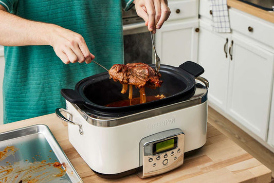 GreenPan Elite Slowcooker Black 6L – Premium slowcooker met PFAS-vrije keramische antiaanbaklaag.