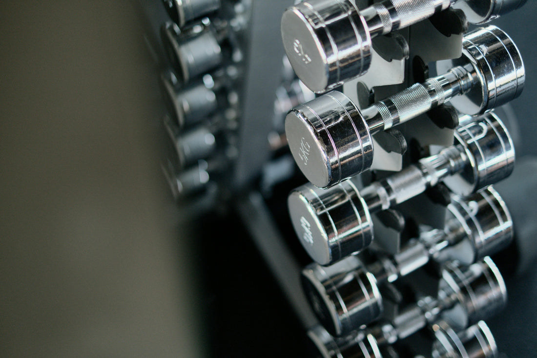 Dumbbellrek voor home gym – veilig, georganiseerd en ruimtebesparend.