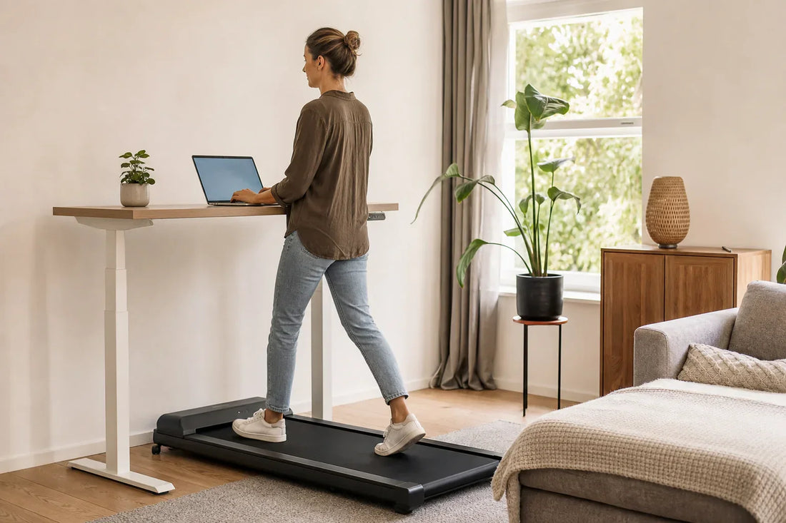 Walking pad thuiswerken: waar let je op bij een compact model? in een rustige, lichte thuisomgeving