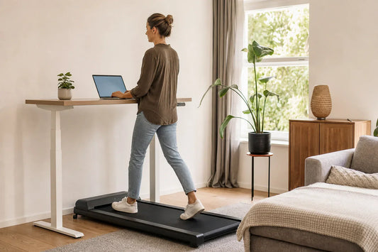 Walking pad thuiswerken: waar let je op bij een compact model? in een rustige, lichte thuisomgeving