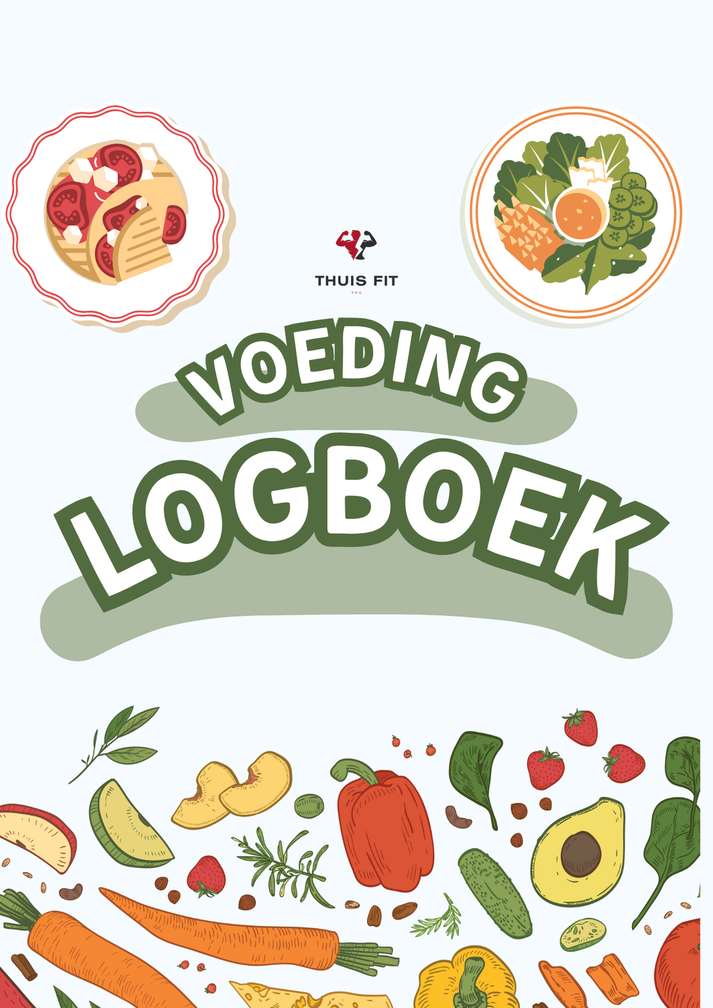 Voedingslogboek – Thuis Fit Pro (A4 liggend, printbaar dagoverzicht)