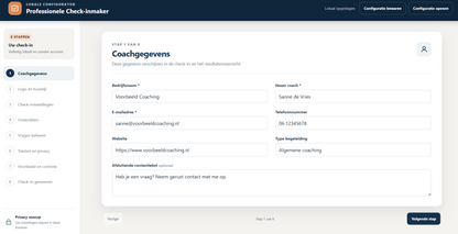 Professionele Check-in Maker voor Coaches